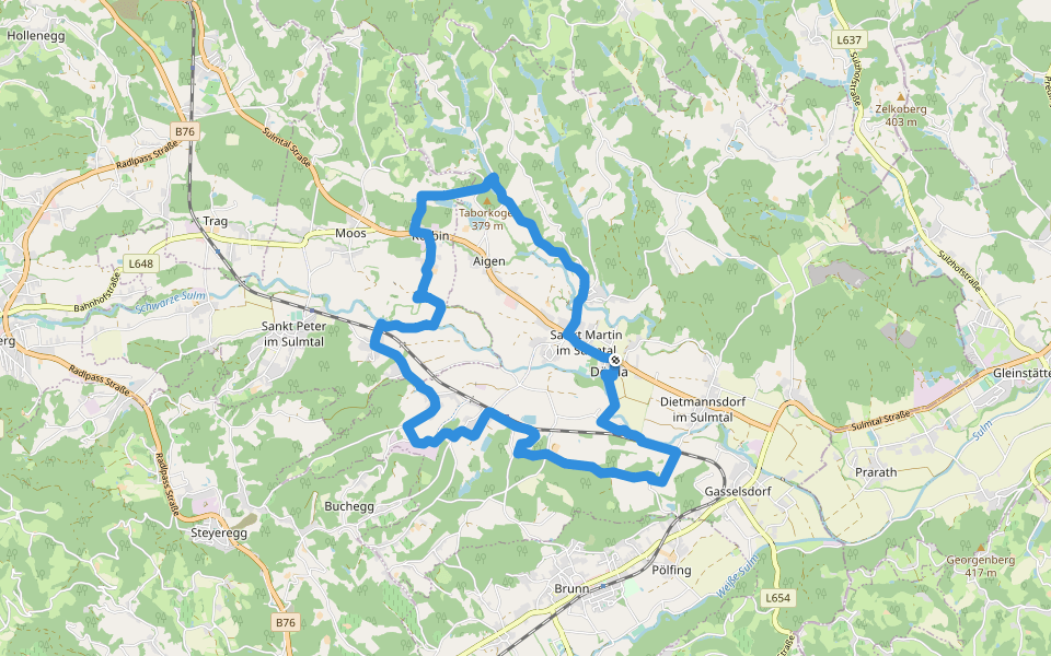 Archäologischer Weg 1 walking route map in Sankt Martin im Sulmtal