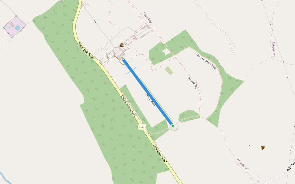 Beech walk walking route map in National Trust