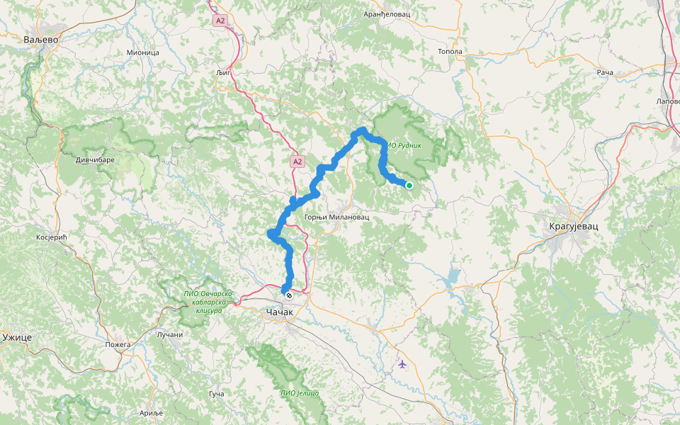 Стаза Другог српског устанка walking route map in Прњавор