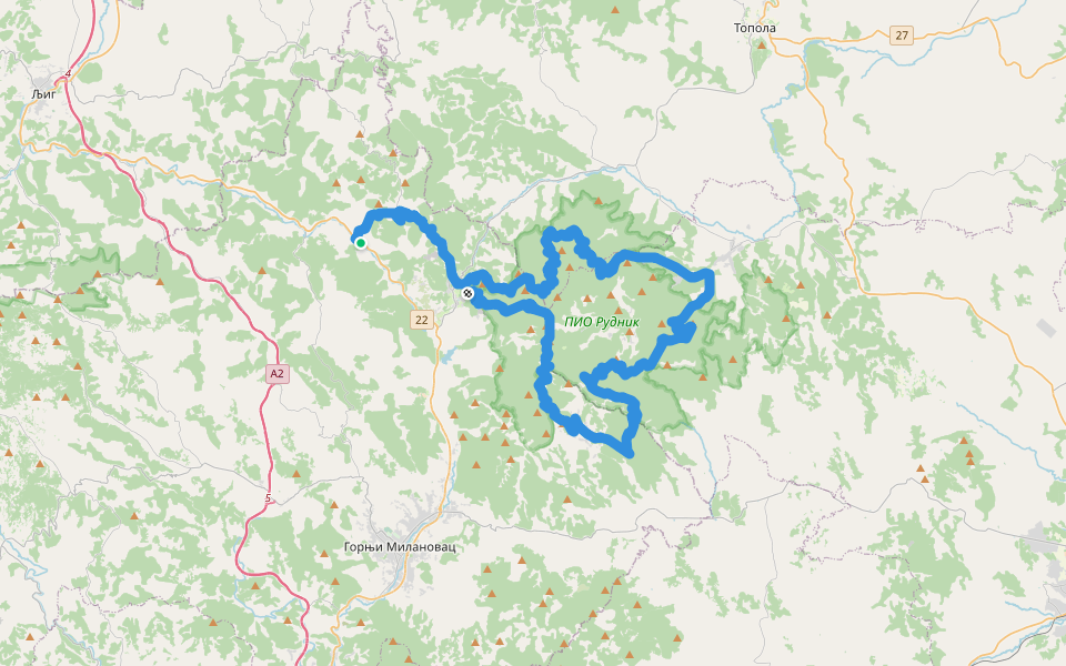 Рудничке стазе walking route map in Zagrađe