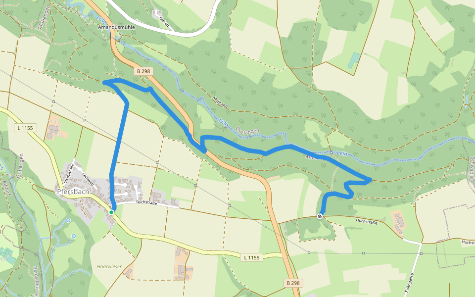 Mutlanger Rundwanderweg 2a walking route map in Mutlangen