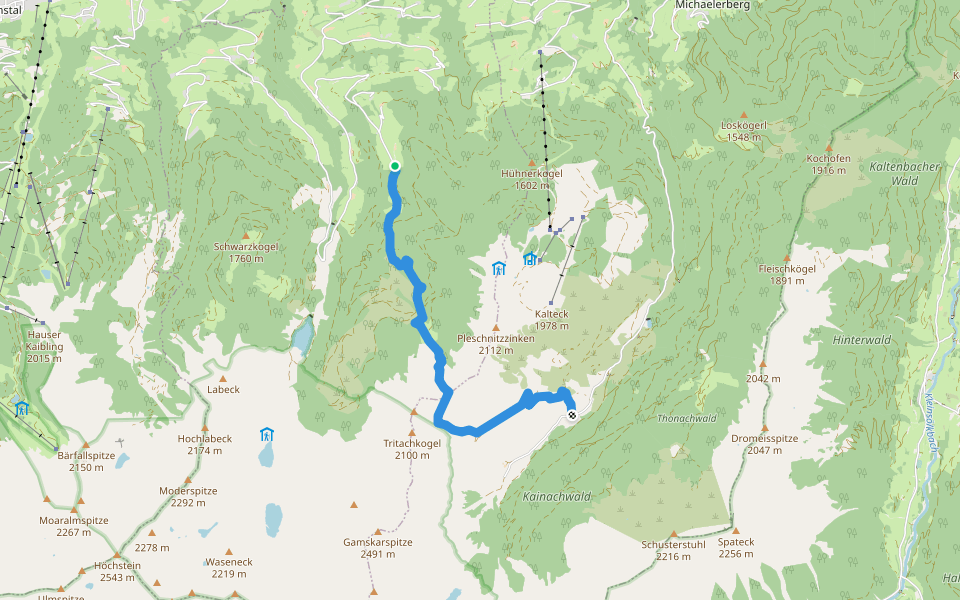 Wanderweg 725 walking route map in Gössenberg