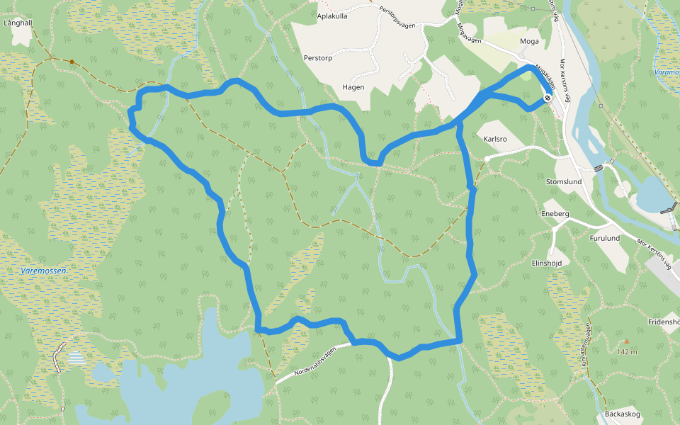 KSK 5 km Motionsspår walking route map in Kinna