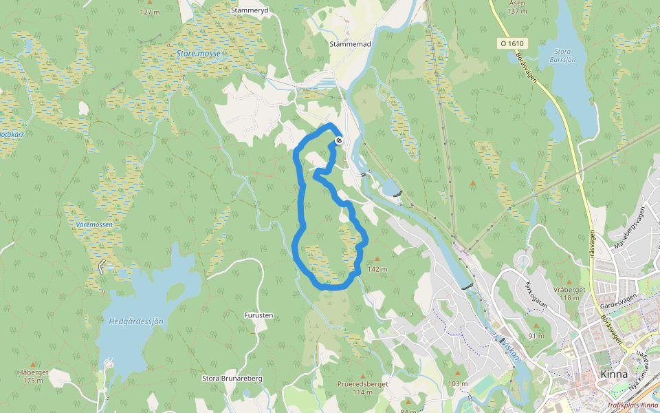 KSK 3,3 km Motionsspår walking route map in Kinna