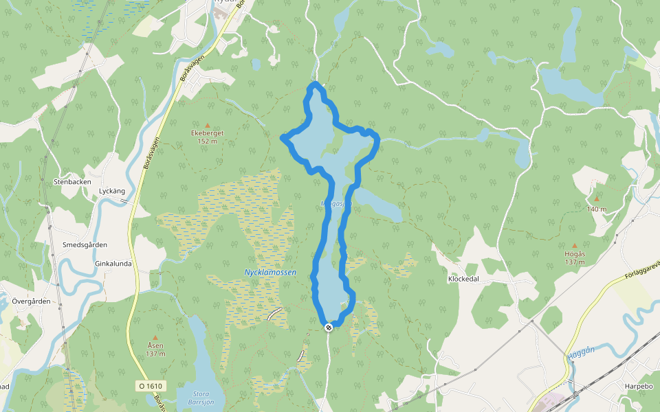 Mjögasjöslingan walking route map in Kinna