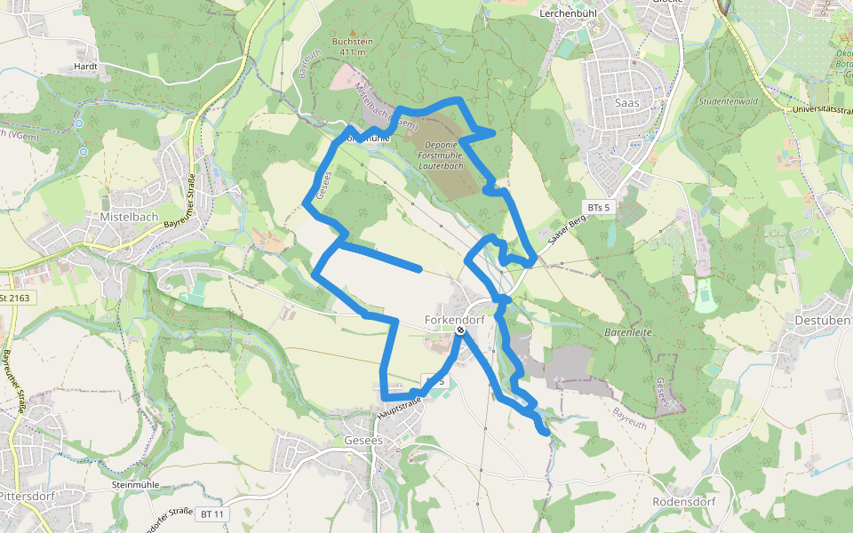 Rundwanderweg Gesees 3 walking route map in Gesees