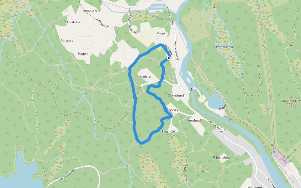 KSK 2,2 km Motionsspår walking route map in Kinna