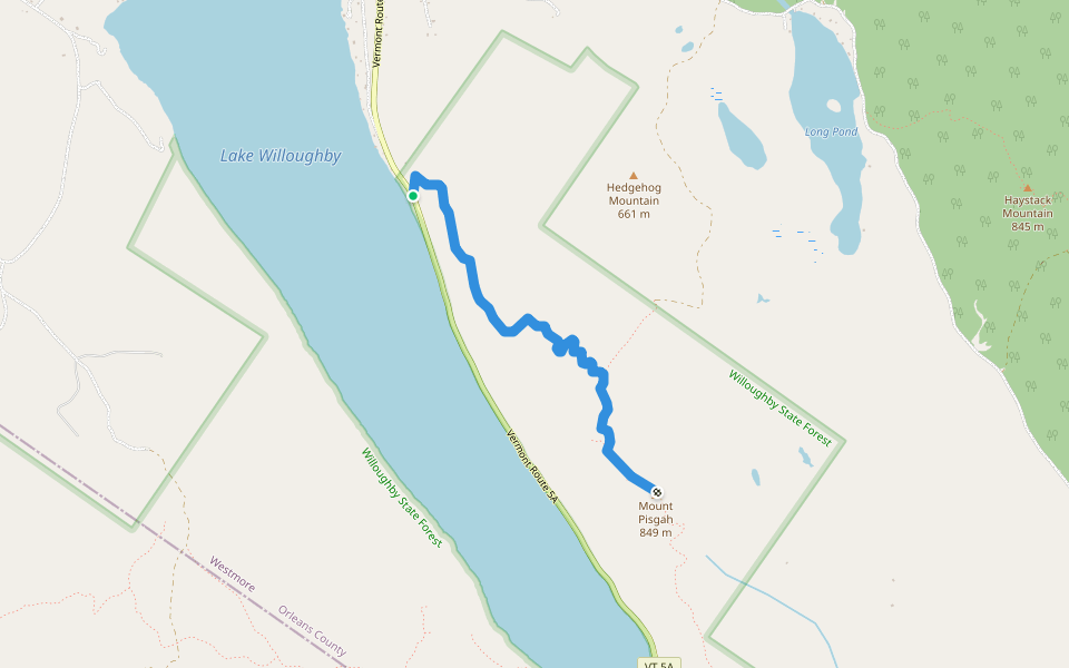 North Trail walking route map in Westmore