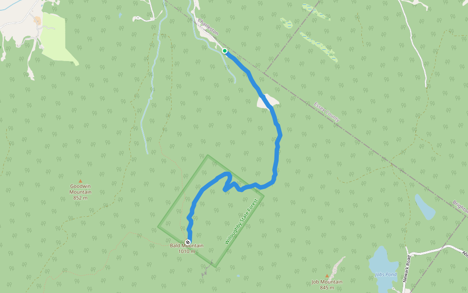 Mad Brook Trail walking route map in Westmore