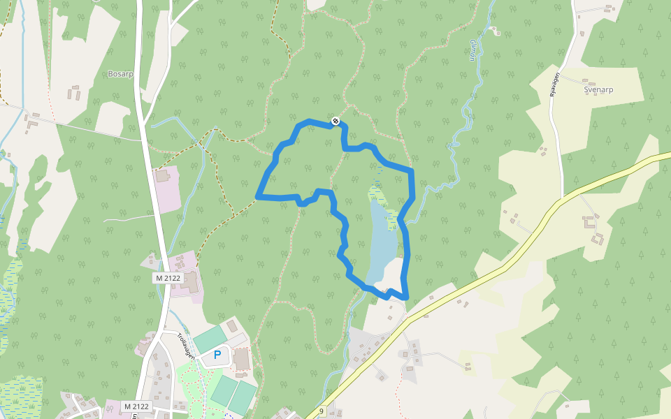 Röd slinga Trollabackarna walking route map in Bosarp