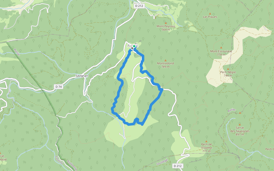 PR walking route map in Auriac
