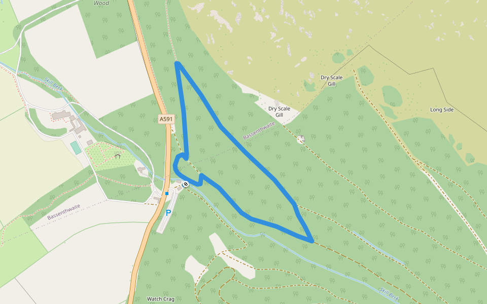 Douglas Fir Trail walking route map in Mirehouse