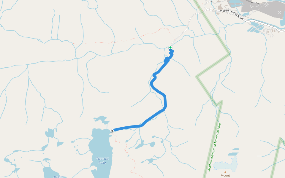Tennant Lake Trail walking route map in Campbell River