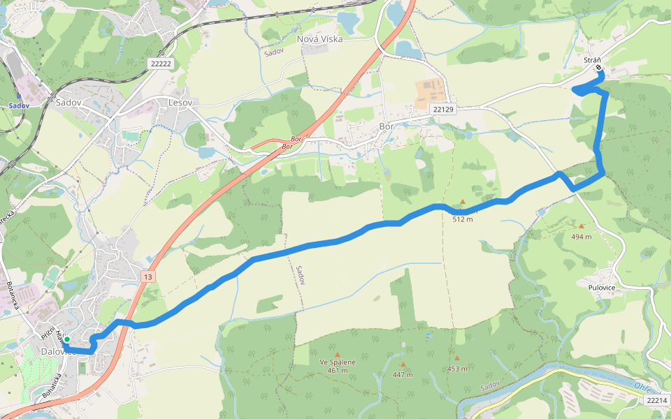 [M] Dalovice - Stráň walking route map in Dalovice