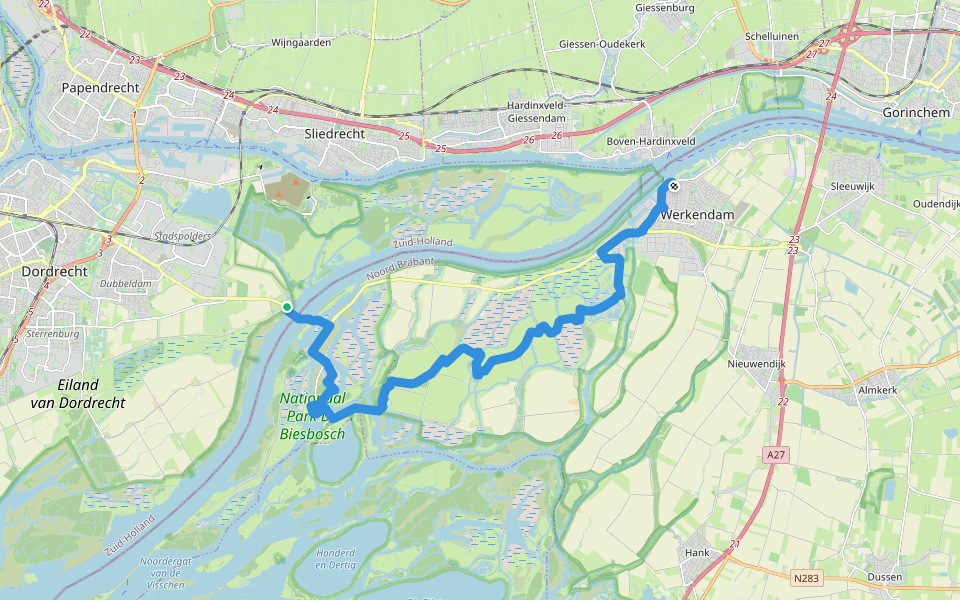 Biesboschpad - 06 walking route map in Dordrecht