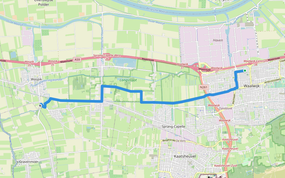 Biesboschpad - 10 walking route map in Waalwijk