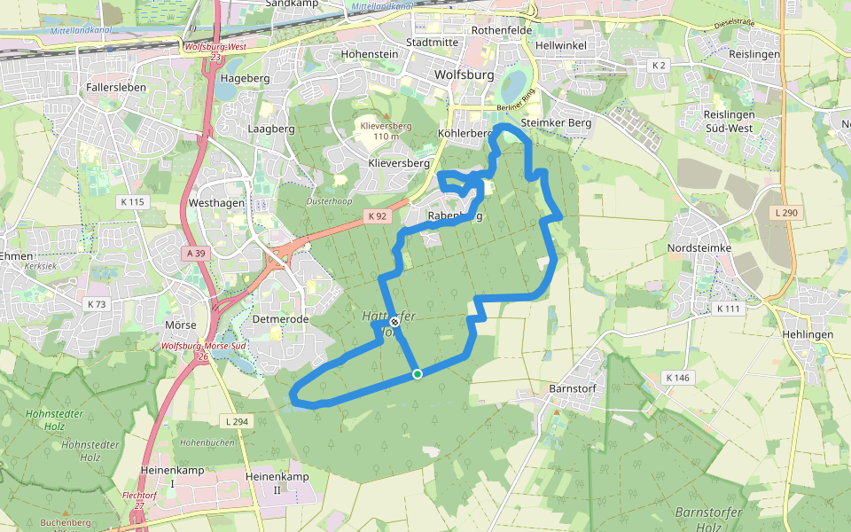 Brunnen- und Quellwanderung Route 3 walking route map in Wolfsburg