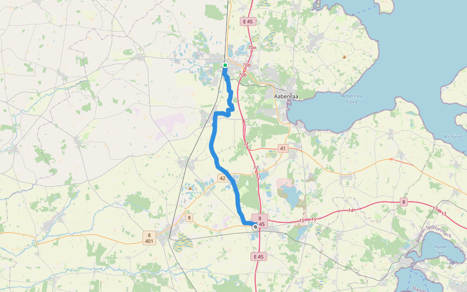 På valfartsvej walking route map in Rødekro