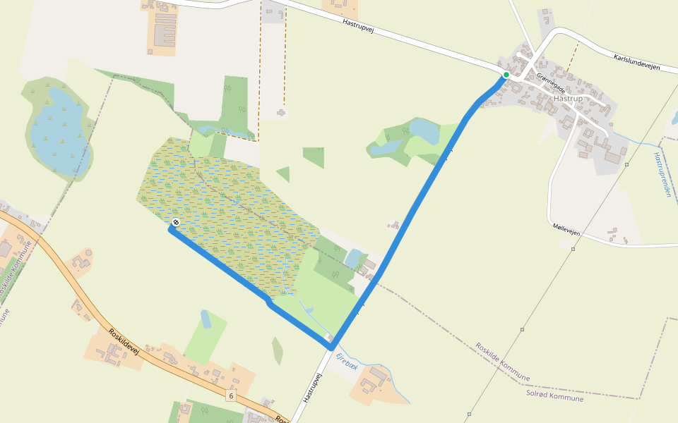Gudernes Stræde - Havdrup mose walking route map in Gadstrup