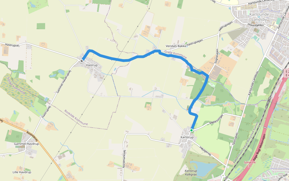 Gudernes Stræde - Alternativ sløjfe 2 walking route map in Karlslunde