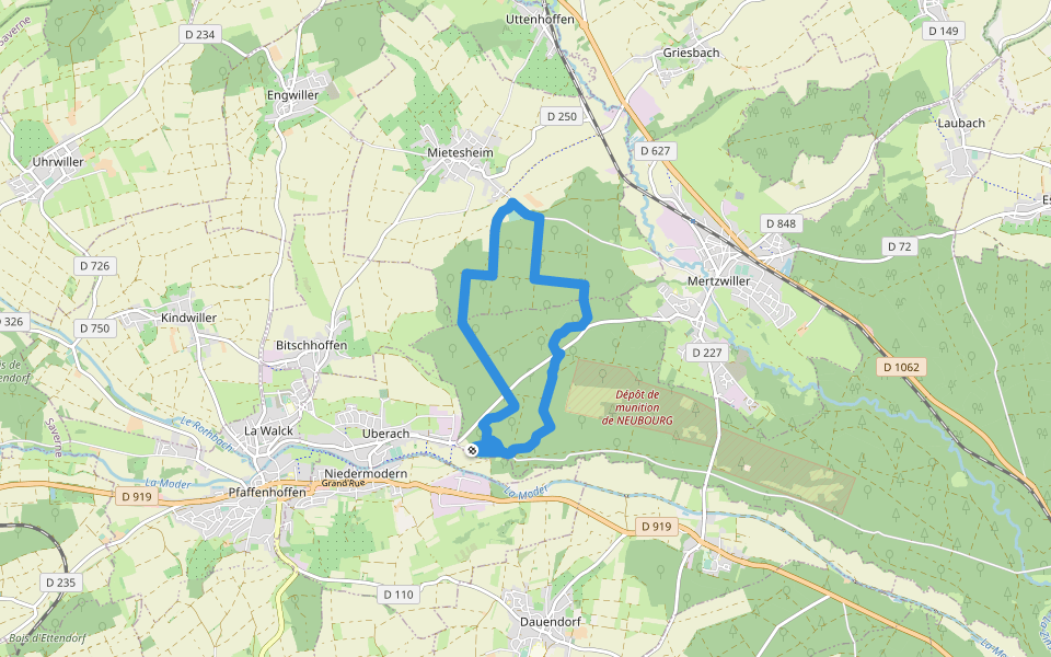 Grand Circuit Du Stocklach walking route map in Haguenau
