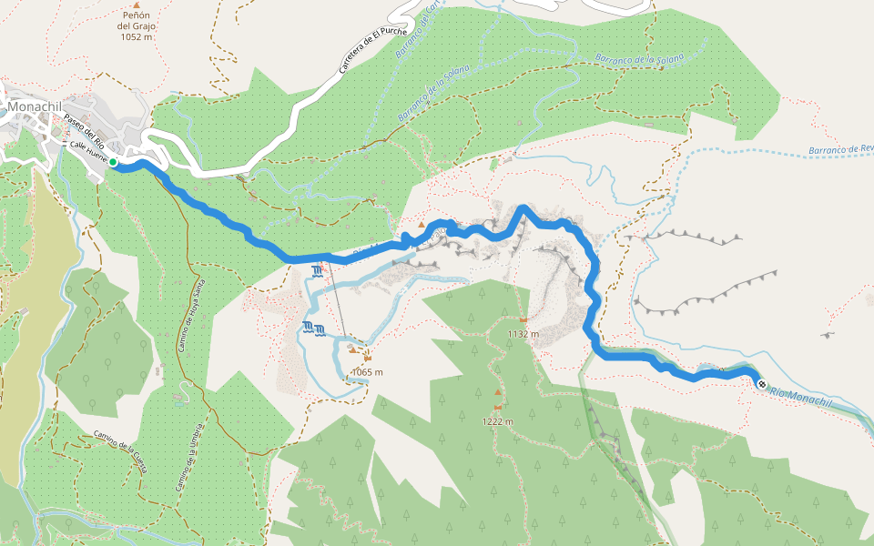 SL-A 294 Sendero del Río Monachil walking route map in Monachil