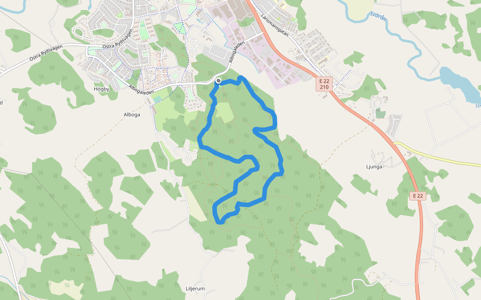 5 km walking route map in Söderköping