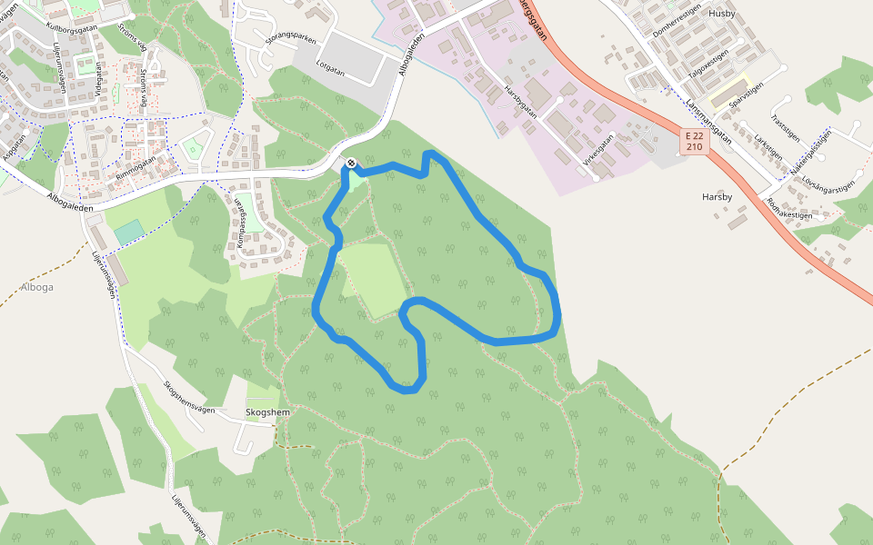 2,5 km walking route map in Söderköping