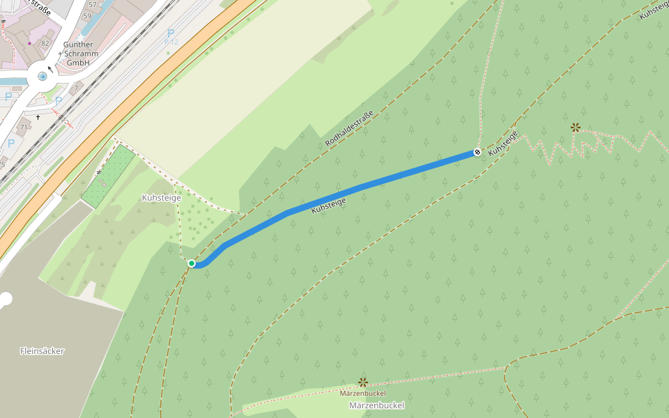 Nebenweg zum HW1 Oberkochen walking route map in Oberkochen