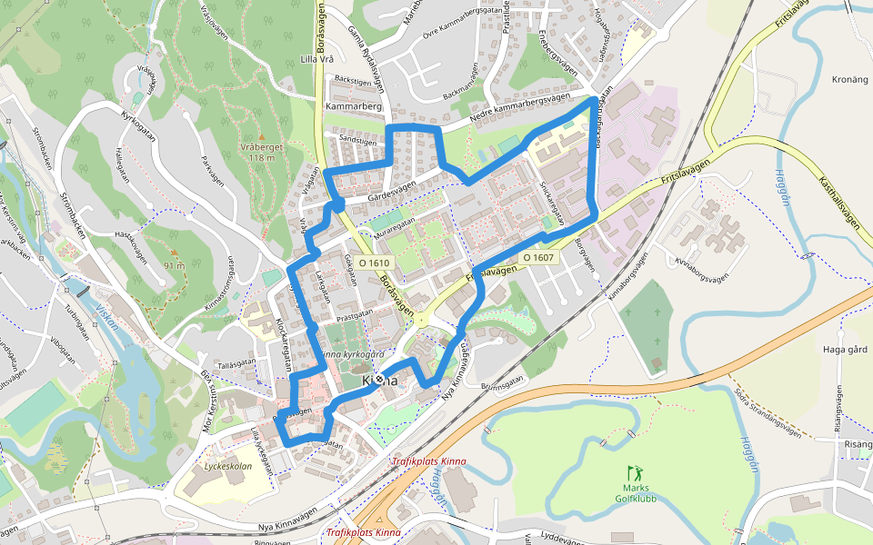 Hälsans Stig Kinna walking route map in Kinna