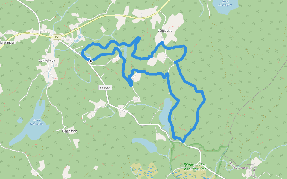 Trasten 8,5 km Motionsspår walking route map in Kinna