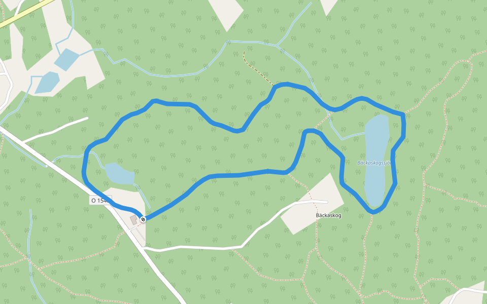 Trasten 2,2 km Elljusspår walking route map in Kinna