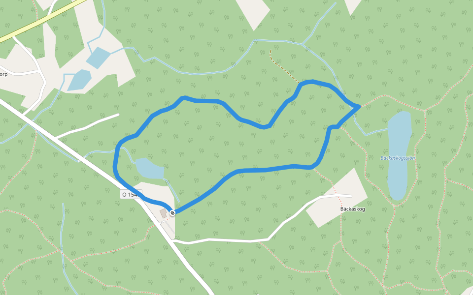 Trasten 1,5 km Elljusspår walking route map in Kinna