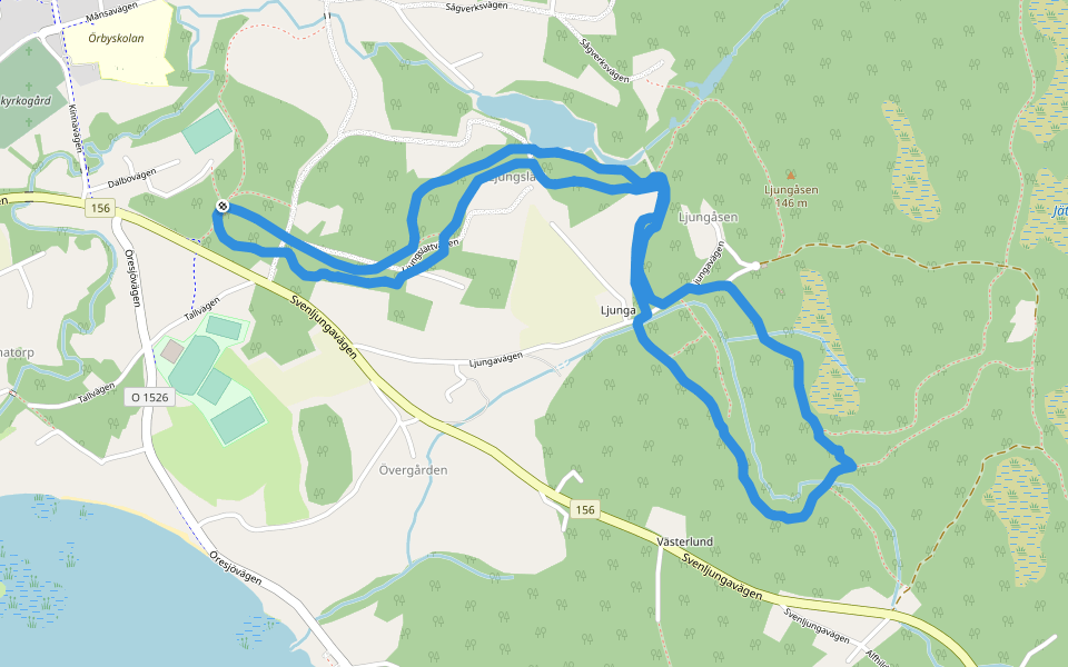 Örby 5 km Motionsspår walking route map in Kinna