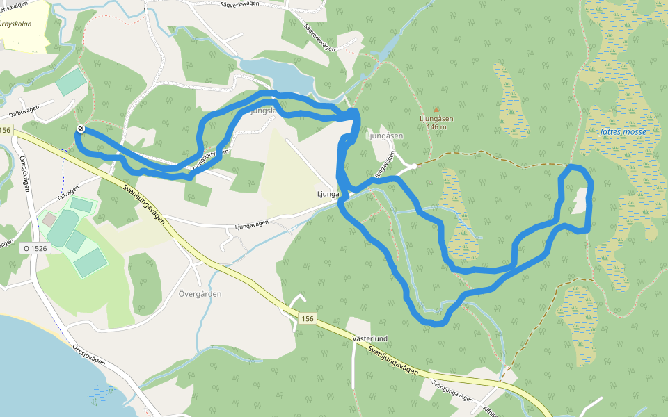 Örby 6 km Motionsspår walking route map in Kinna