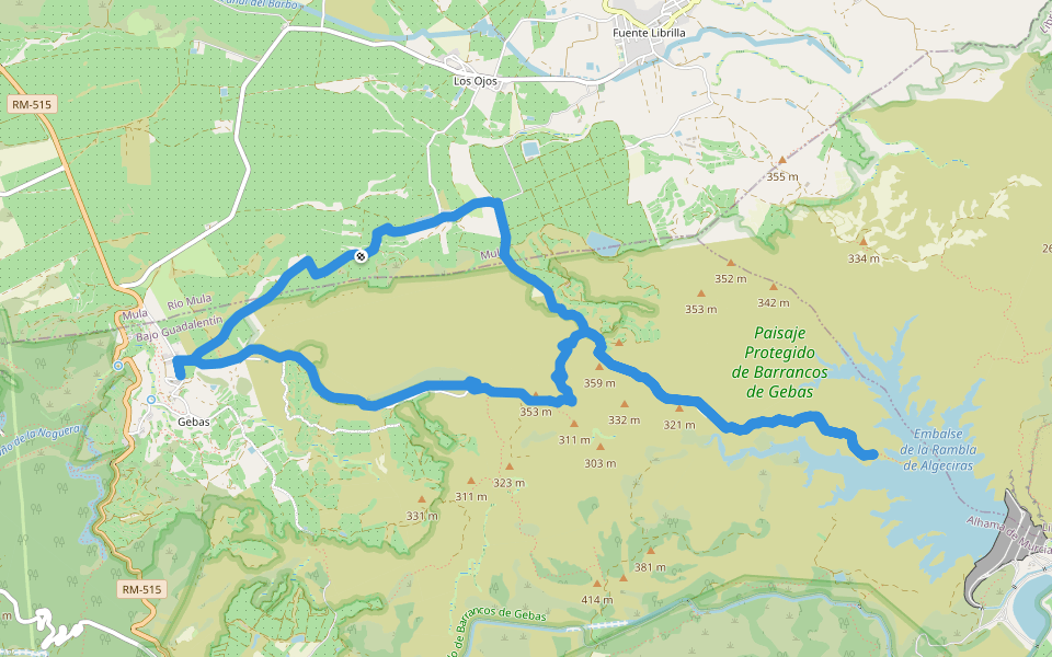 PR-MU 92 Sendero de los Azagadores walking route map in Los Ojos