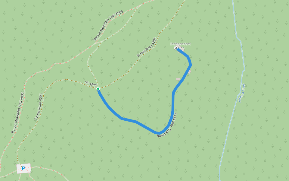 Baneberry Trail walking route map in Prineville
