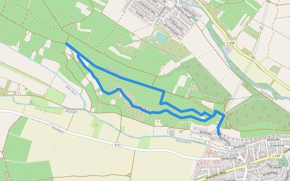 Roxi Wein-Erlebnispfad walking route map in Roxheim