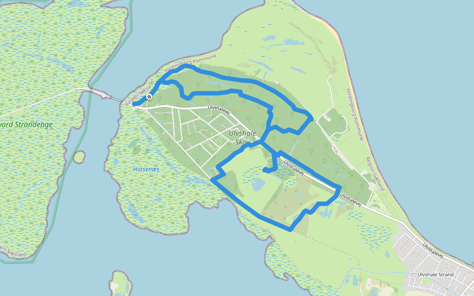 Ulvshale walking route map in Stege