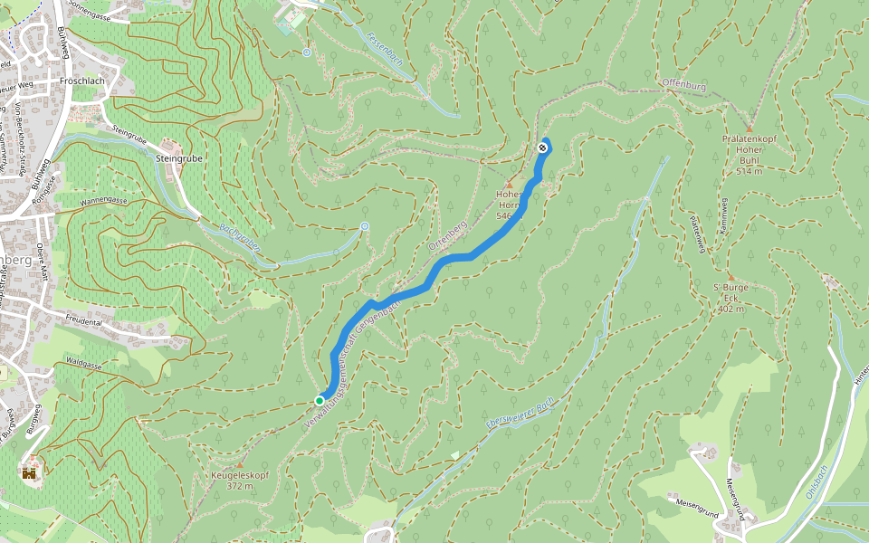 Freudentaler Eck - Unterm Horn walking route map in Ortenberg