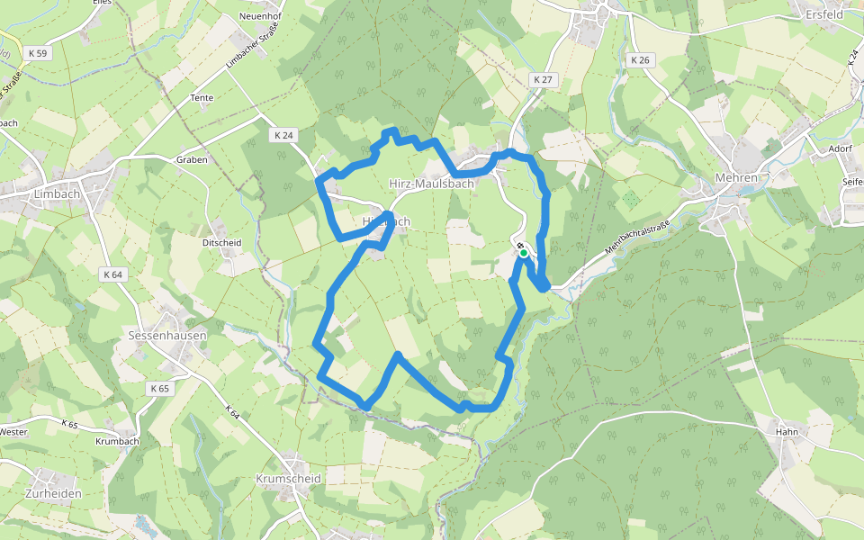 Hirz-Maulsbach walking route map in Hirz-Maulsbach