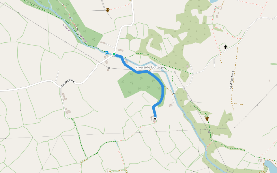 Crowan BR 134 walking route map in Troon