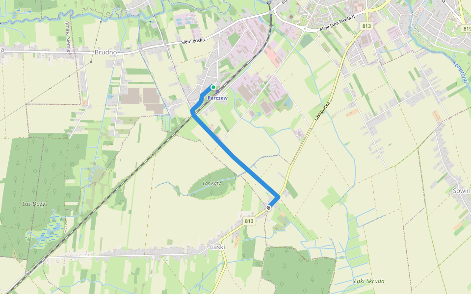 Szlak Partyzancki walking route map in Parczew
