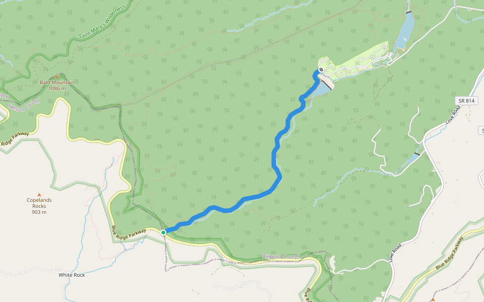 White Rocks Gap Trail walking route map in Vesuvius