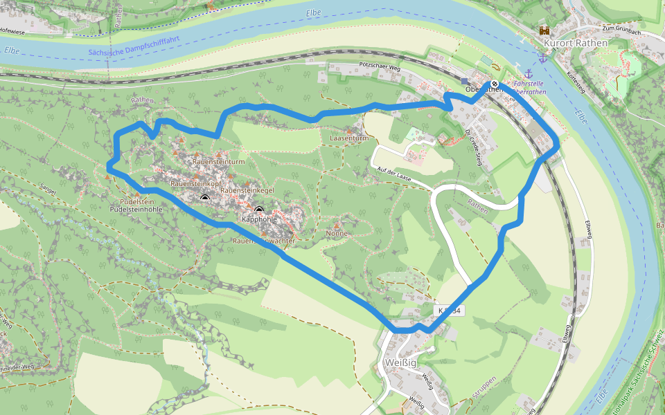 Tk 14 walking route map in Rathen