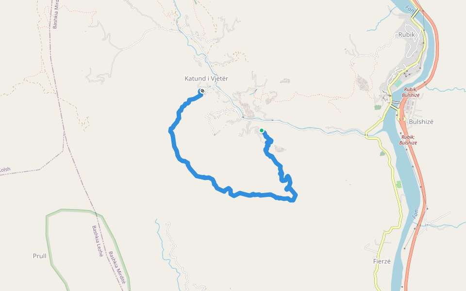 Hazelnut path (SH-MR-004) walking route map in Shëngjin