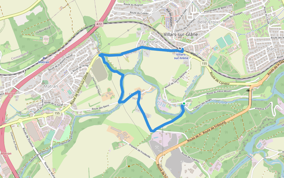 Villars-sur-Glâne Ste. Appoline - Villars-sur-Glâne walking route map in Hauterive