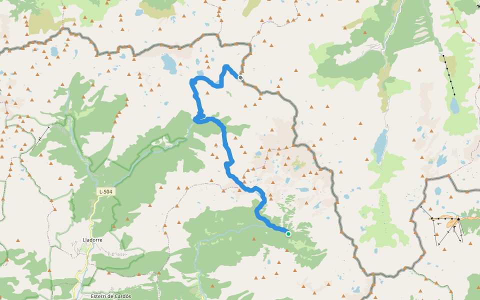 GRT 60 La Molinasa al Port de l'Artiga walking route map in Alins