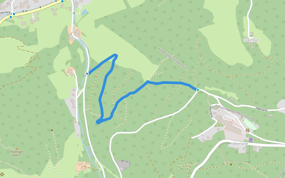 Prein - Raxblick walking route map in Oberland
