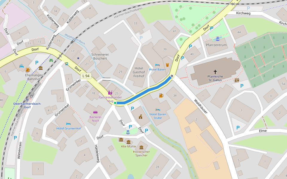 Oberharmersbach Kirche - Oberharmersbach Rathaus